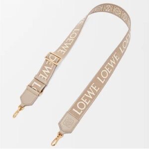 Loewe Tan and Gold Logo Strap